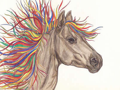 colores brillantes en caballos