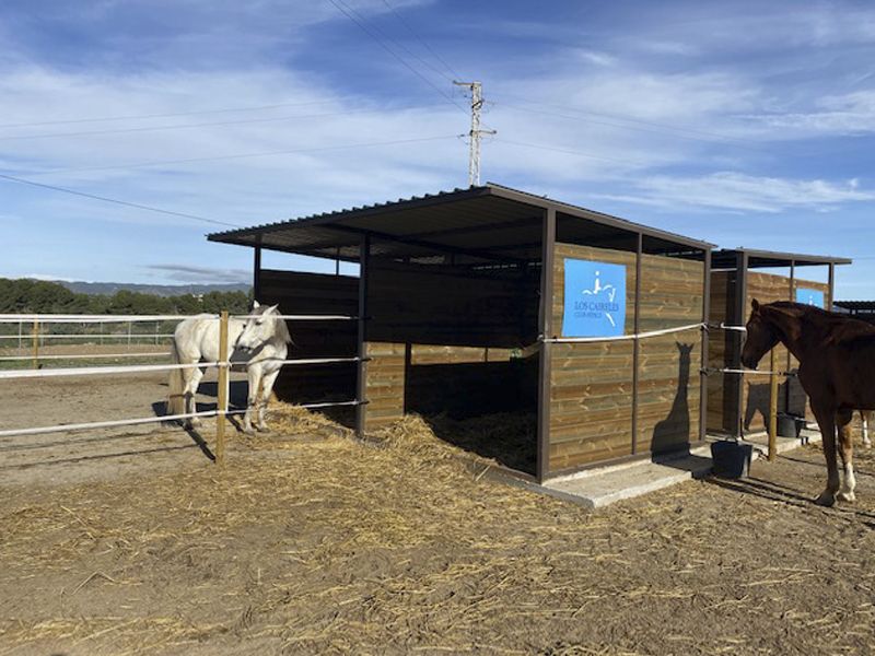 Refugio para caballos bajo techo