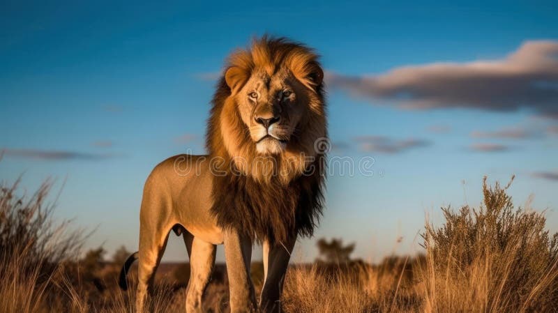 Un león majestuoso y dominante